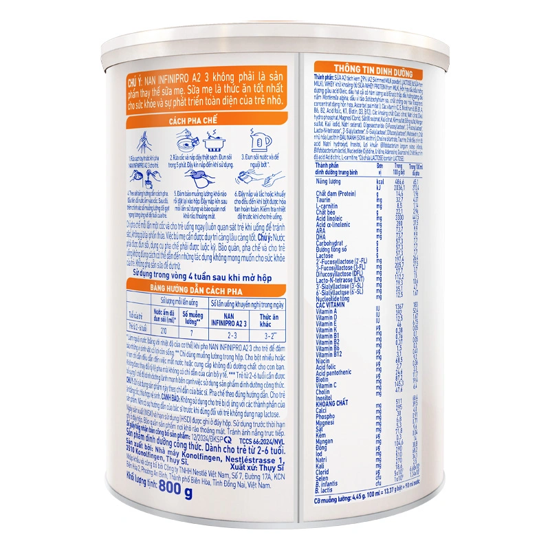 Combo 2 sữa bột NAN InfiniPro A2 6HMO số 3 (đạm quý A2) 800g (2 - 6 tuổi) 19