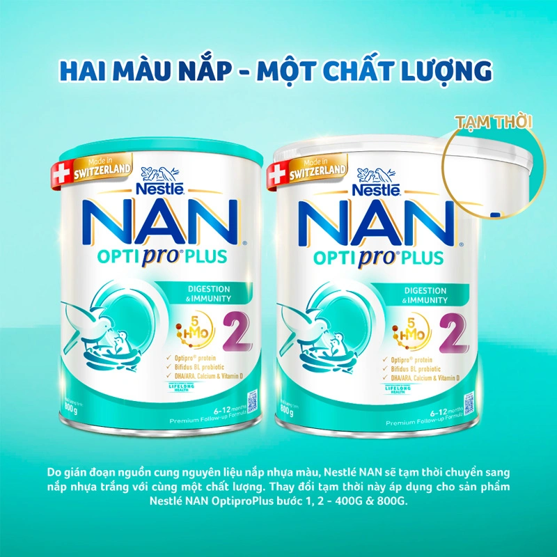 Sữa bột NAN Optipro Plus số 2 800g (6 - 12 tháng) - Giao bao bì ngẫu nhiên 2