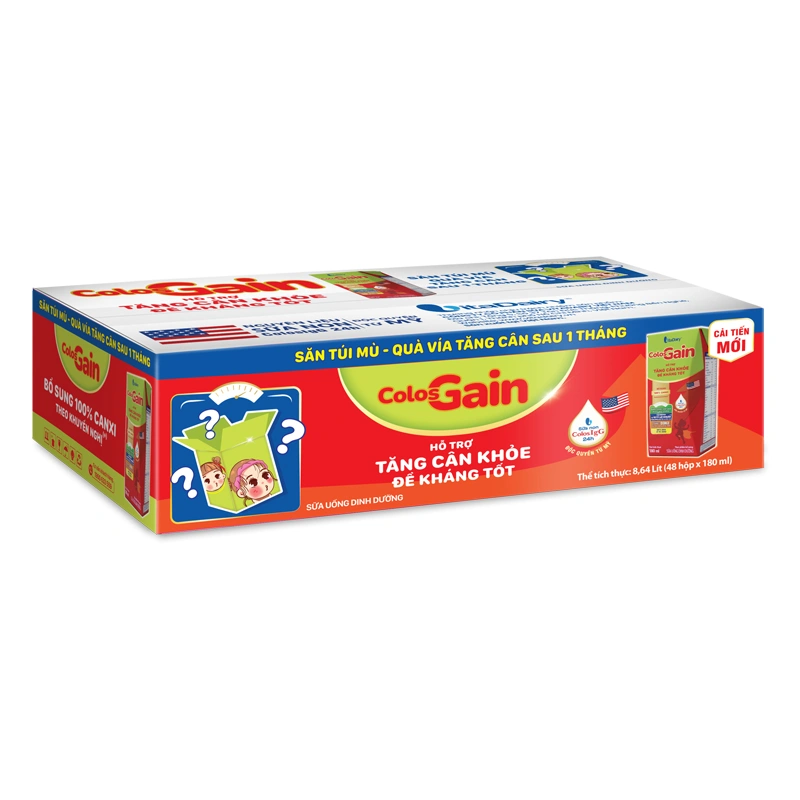 Lốc 4 hộp sữa non pha sẵn Colos Gain hương vani 180 ml (từ 1 tuổi) - Giao bao bì ngẫu nhiên 9