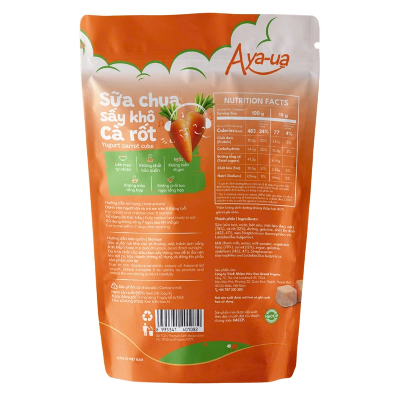Sữa chua khô sấy thăng hoa vị cà chua Aya-ua gói 16g (từ 8 tháng) 14