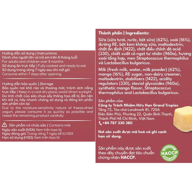 Sữa chua khô sấy thăng hoa vị cà chua Aya-ua gói 16g (từ 8 tháng) 25