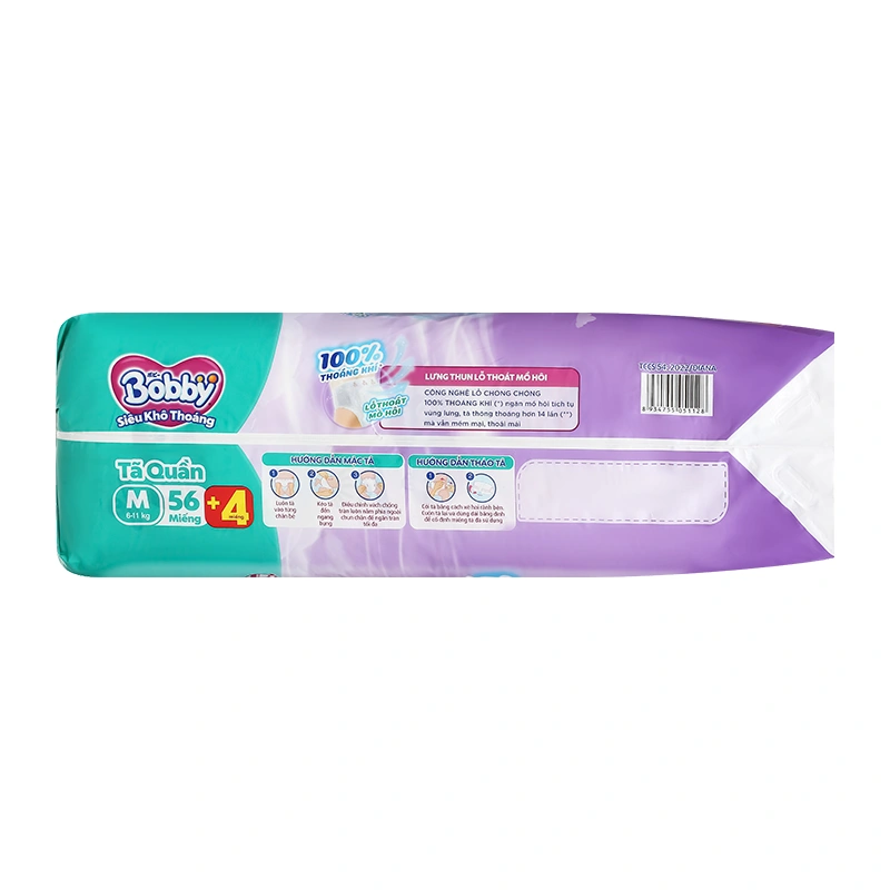 Tã quần Bobby size M 56 + 4 miếng (6 - 11 kg) - Giao bao bì ngẫu nhiên 6