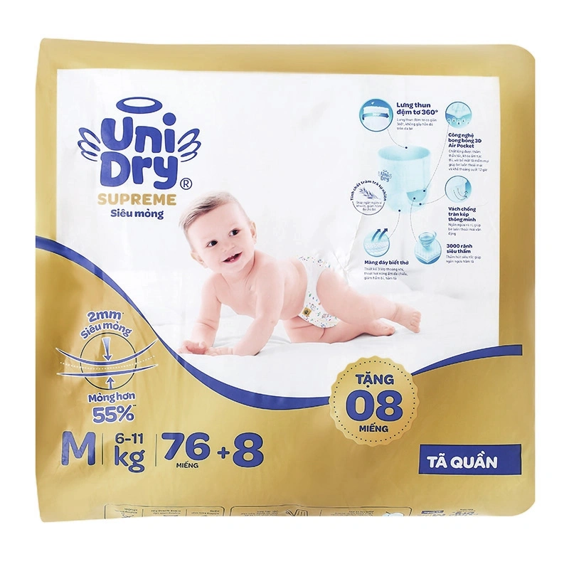 Tã quần Unidry Supreme Thin & Soft size XL 60 + 8 miếng (12 - 17 kg) 15