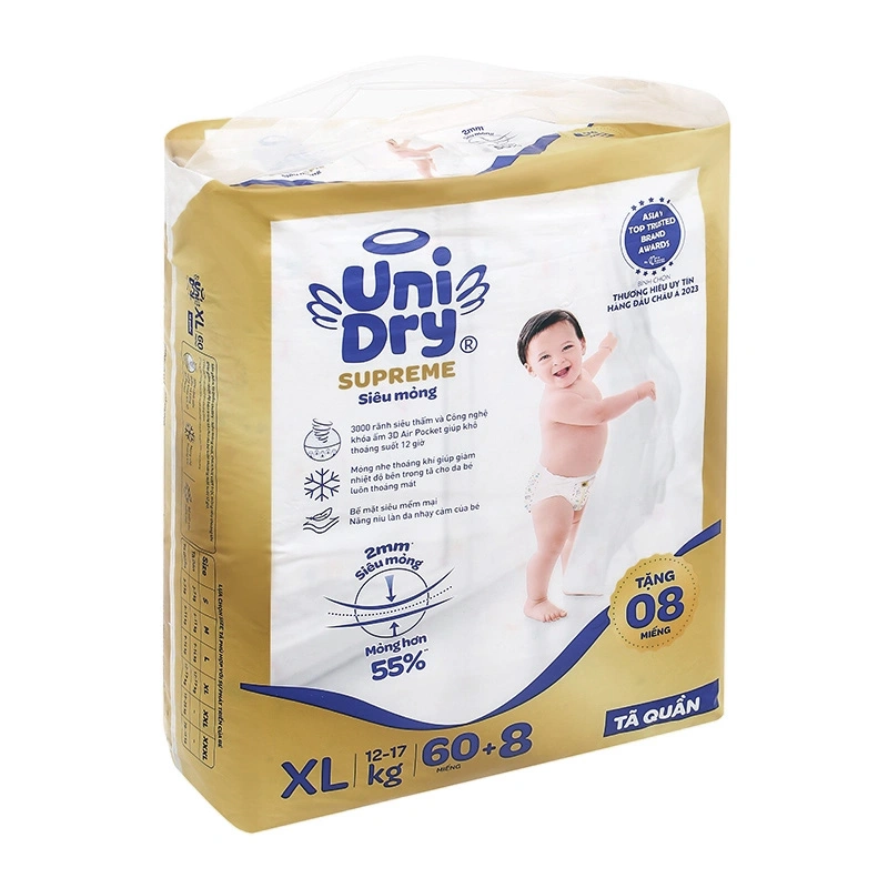 Tã quần Unidry Supreme Thin & Soft size XL 60 + 8 miếng (12 - 17 kg) 3
