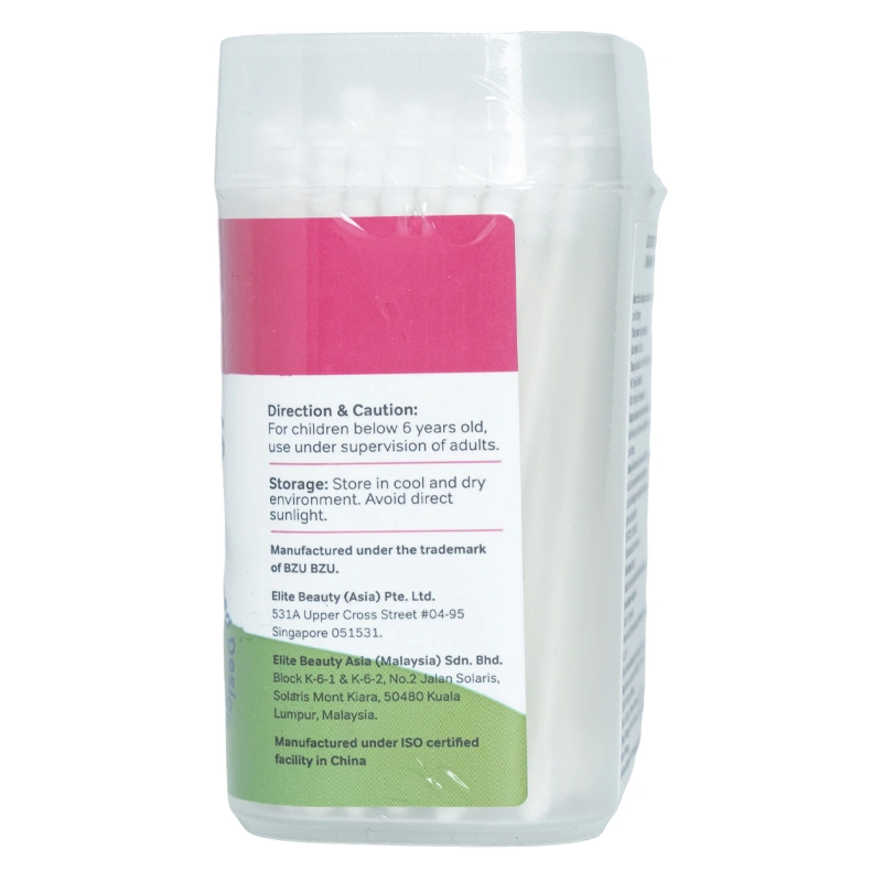 Tăm bông thân giấy BZU BZU đầu dẹt và đầu xoắn hũ 200 cây 2