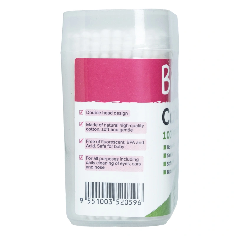 Tăm bông thân giấy BZU BZU đầu dẹt và đầu xoắn hũ 200 cây 3