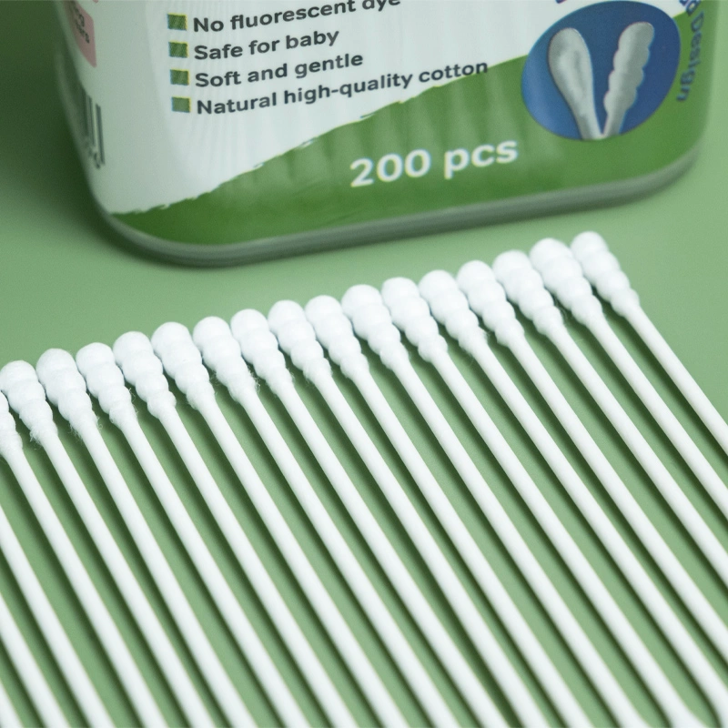 Tăm bông thân giấy BZU BZU đầu dẹt và đầu xoắn hũ 200 cây 5