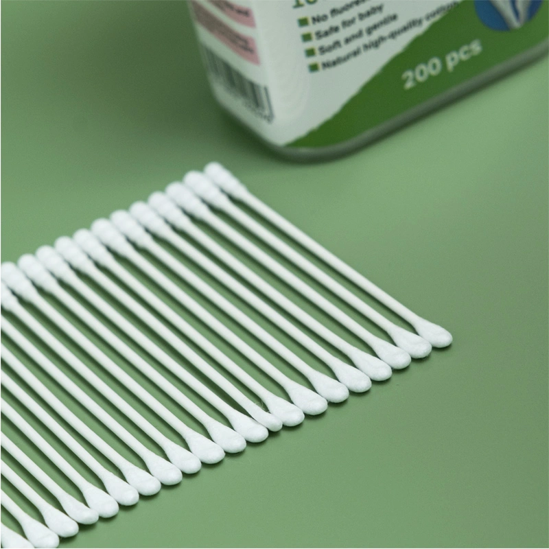 Tăm bông thân giấy BZU BZU đầu dẹt và đầu xoắn hũ 200 cây 6