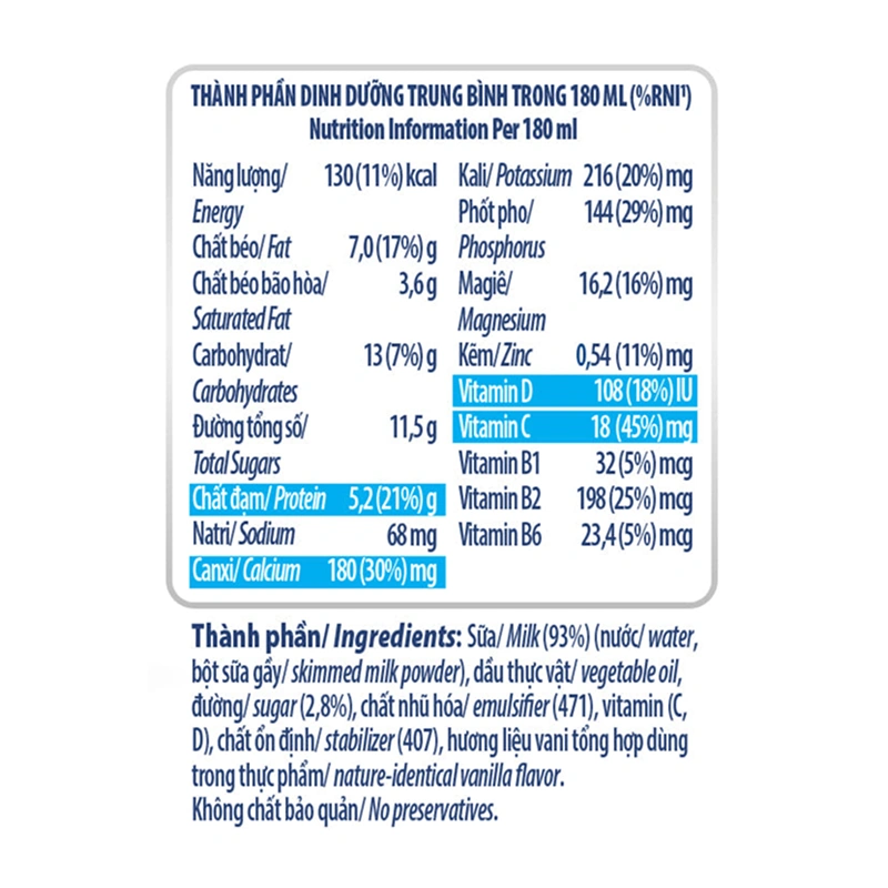 Thùng 24 bịch sữa dinh dưỡng Dutch Lady ít đường 180 ml (từ 1 tuổi) 5