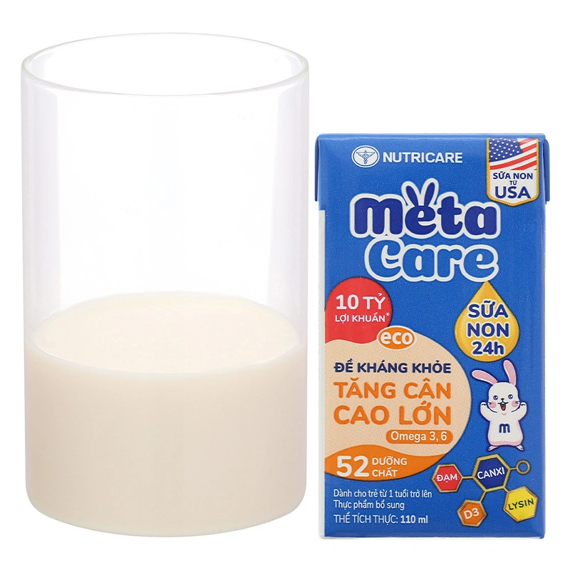 Combo 3 thùng 48 hộp sữa non pha sẵn MetaCare Eco 110 ml (từ 1 tuổi) 35