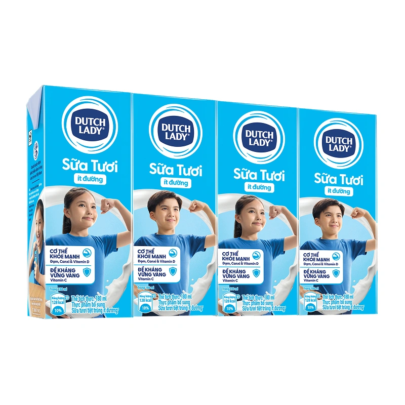 Thùng 48 hộp sữa tươi tiệt trùng Dutch Lady ít đường 180 ml (từ 1 tuổi) 2
