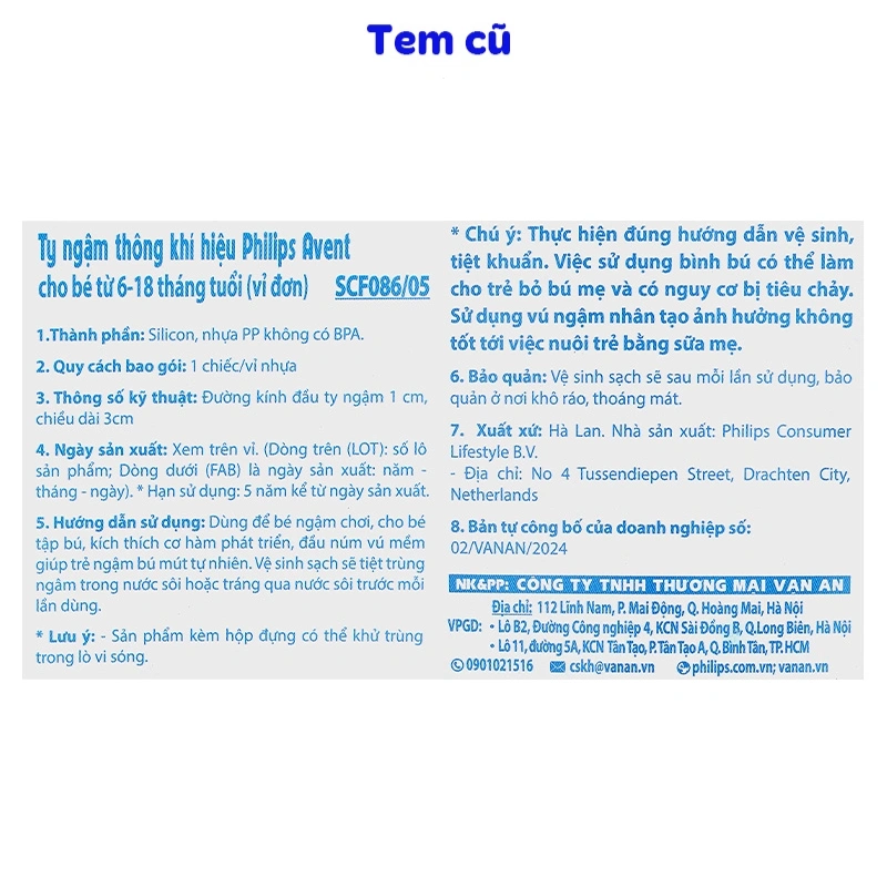 Ti ngậm Philips Avent thông khí SCF086/05 (6 - 18 tháng) - Hình cá voi 10