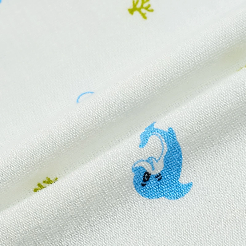 Áo tay dài cài chéo in cá heo IQ Baby màu trắng 6