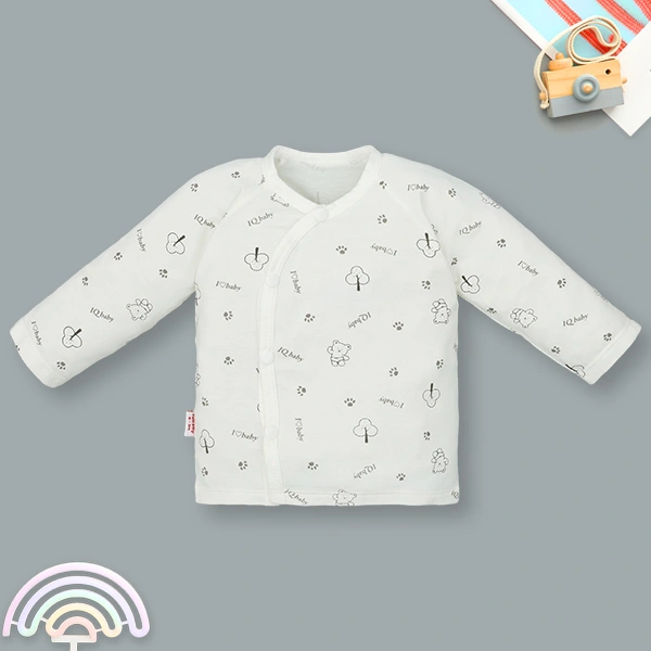 Áo tay dài unisex IQ Baby visco trắng