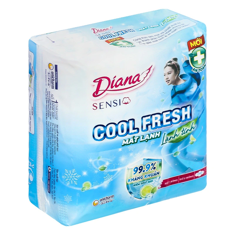Băng vệ sinh ban ngày Diana Sensi Cool Fresh siêu mỏng có cánh 20 miếng - Giao bao bì ngẫu nhiên 15