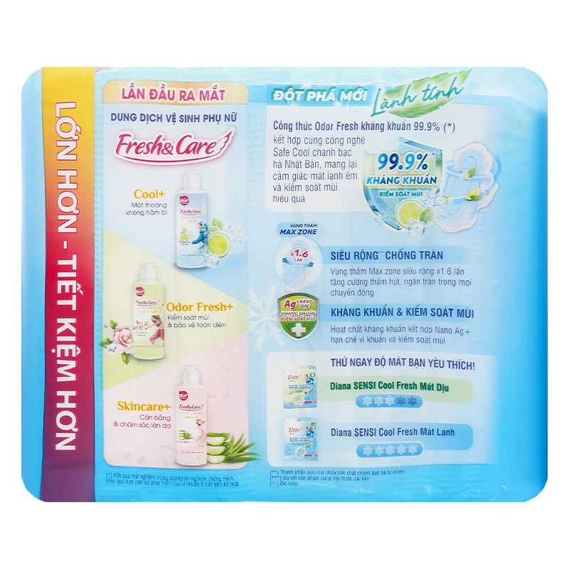 Băng vệ sinh ban ngày Diana Sensi Cool Fresh siêu mỏng có cánh 20 miếng - Giao bao bì ngẫu nhiên 3