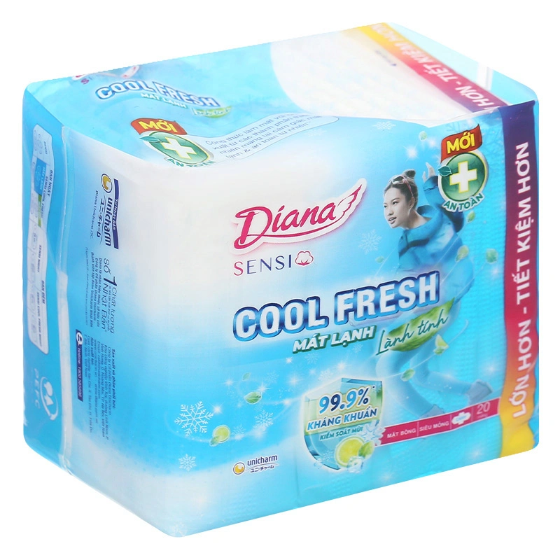 Băng vệ sinh ban ngày Diana Sensi Cool Fresh siêu mỏng có cánh 20 miếng - Giao bao bì ngẫu nhiên 4