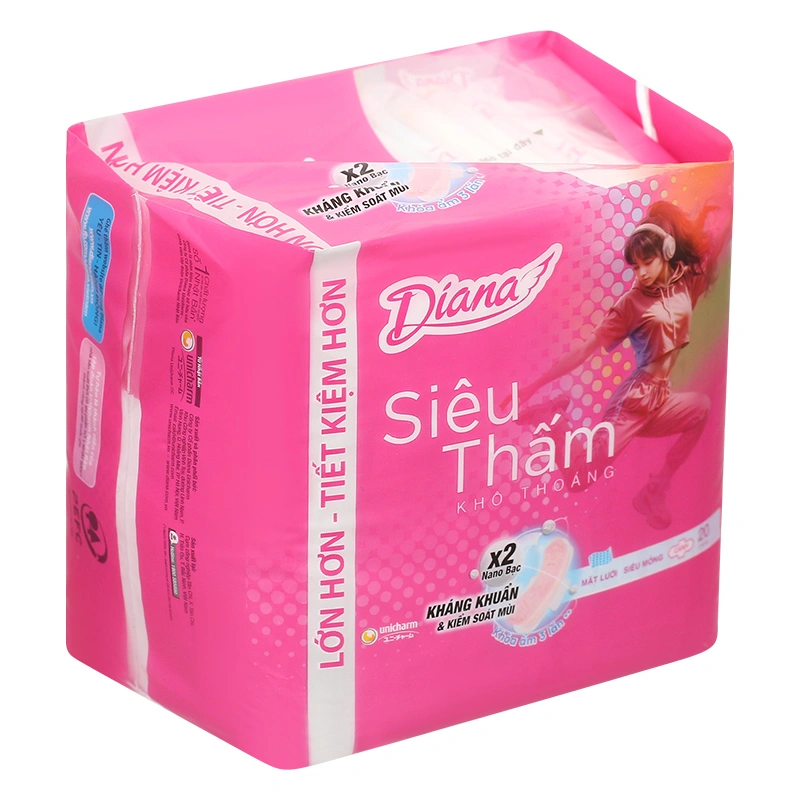 Băng vệ sinh ban ngày Diana Siêu Thấm chống tràn có cánh 20 miếng - Giao bao bì ngẫu nhiên 4