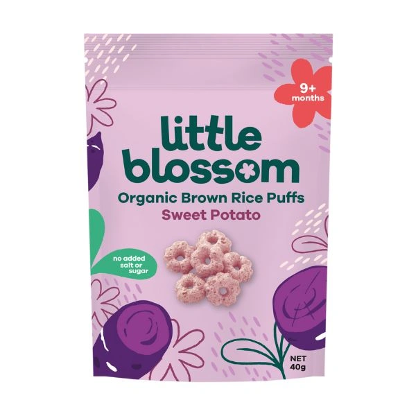Bánh gạo lứt hữu cơ ăn dặm Little Blossom vị khoai lang tím