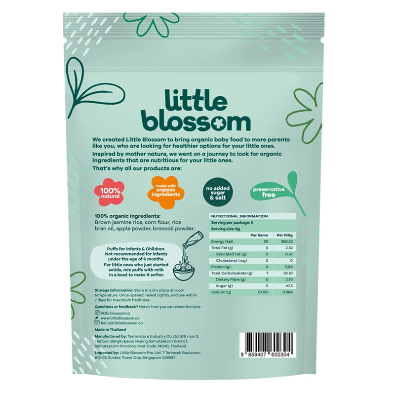 Bánh gạo lứt hữu cơ ăn dặm Little Blossom vị bí đỏ gói 40g (từ 9 tháng) 4