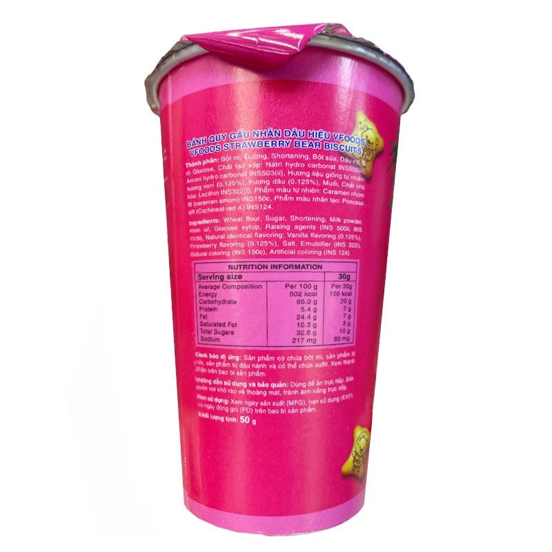 Bánh quy gấu đồ chơi khủng long VFOODS vị socola ly 50g (từ 2 tuổi) 10