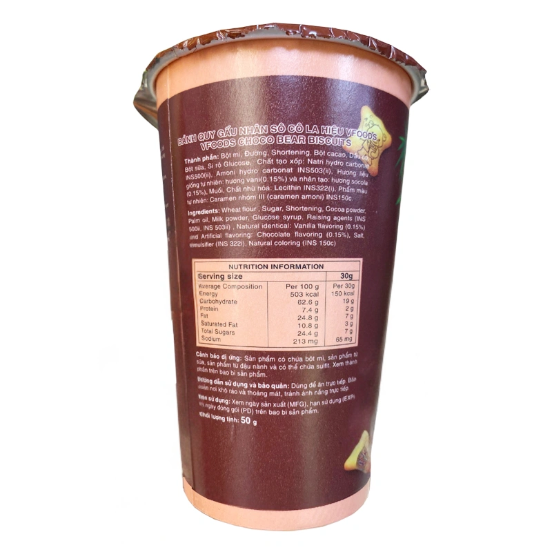 Bánh quy gấu đồ chơi khủng long VFOODS vị socola ly 50g (từ 2 tuổi) 3