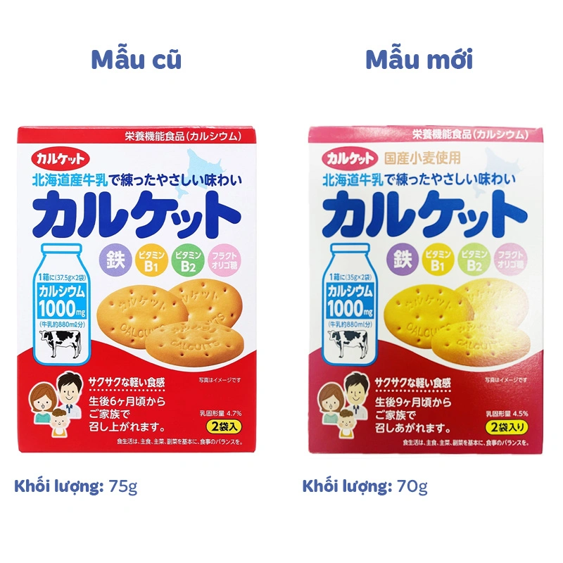 Bánh quy Calket vị sữa Hokkaido hộp 70g (từ 6 tháng) - Giao bao bì ngẫu nhiên 2