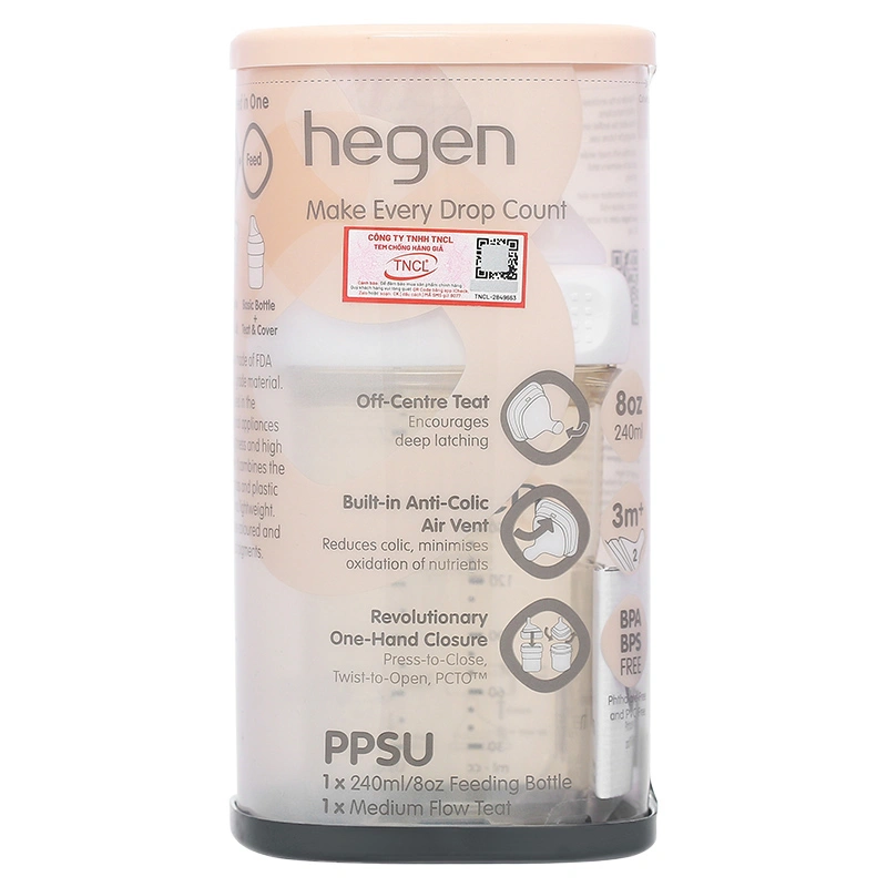 Bình sữa nhựa PPSU Hegen cổ rộng 240 ml (3 – 6 tháng) 7