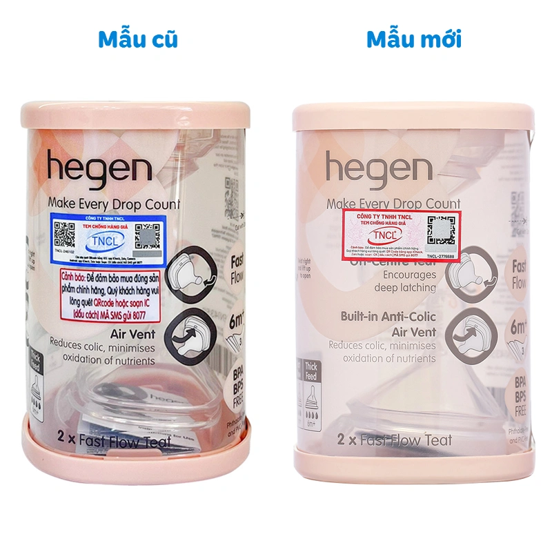 Bộ 2 núm ti Hegen cổ rộng size M (3 - 6 tháng) 32