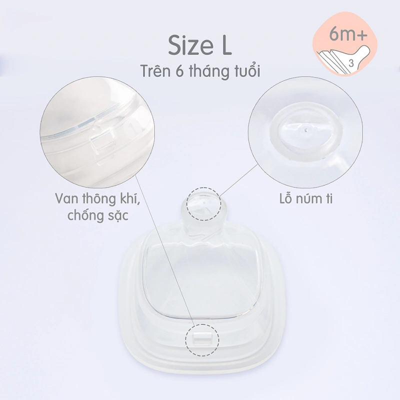 Bộ 2 núm ti Hegen cổ rộng size M (3 - 6 tháng) 35