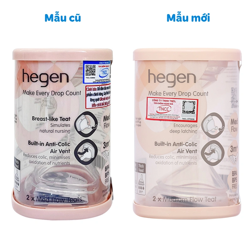 Bộ 2 núm ti Hegen cổ rộng size M (3 - 6 tháng) 2