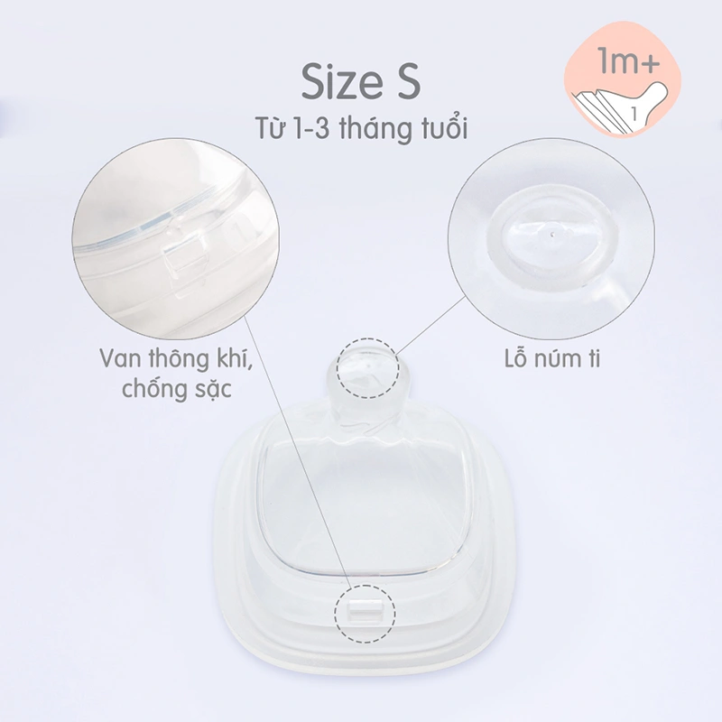 Bộ 2 núm ti Hegen cổ rộng size M (3 - 6 tháng) 45