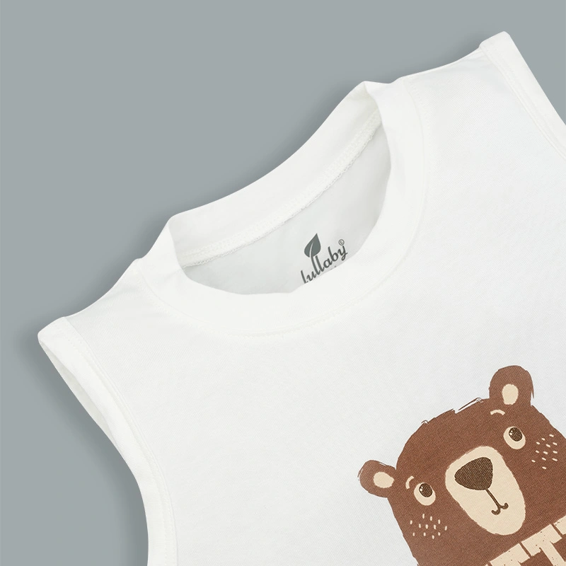 Bộ sát nách bé trai Lullaby NH372N màu trắng - xanh 15