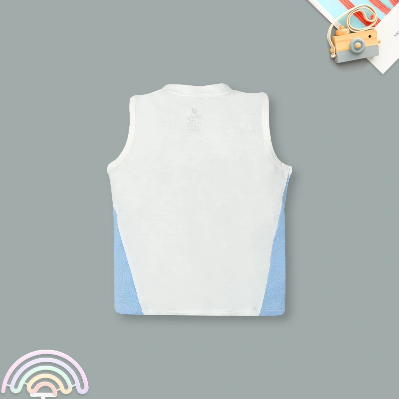 Bộ sát nách bé trai Lullaby NH372N màu trắng - xanh 3