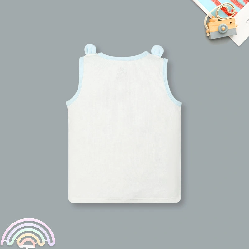 Bộ sát nách bé trai Lullaby NH345N màu trắng - xanh 3