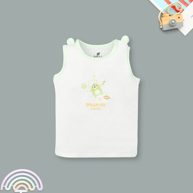 Bộ sát nách bé trai Lullaby NH345N màu trắng - xanh 14