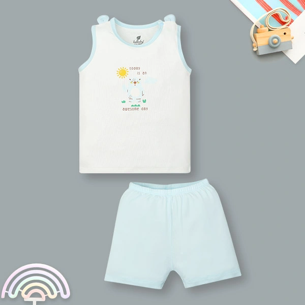 Bộ bé trai Lullaby bamboo trắng - xanh