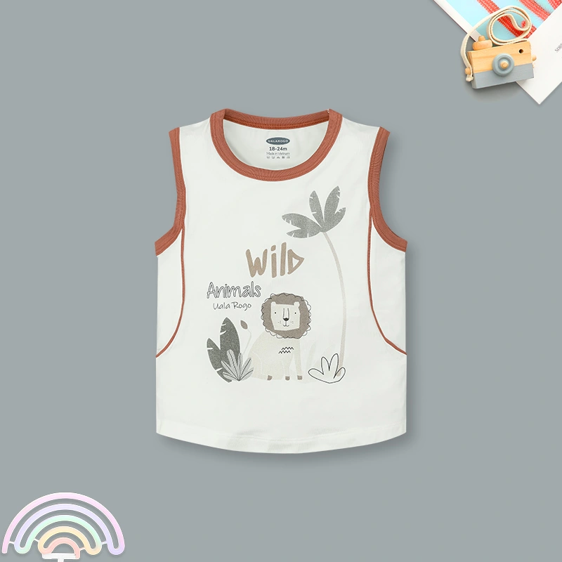 Bộ sát nách bé trai Ualarogo UR2186 màu nâu 2