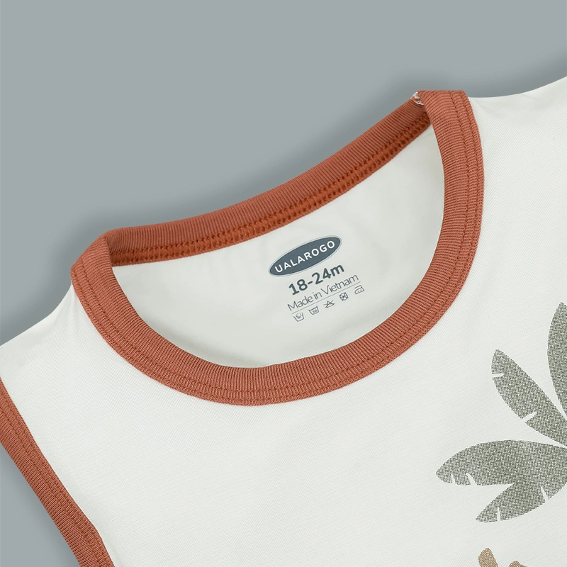 Bộ sát nách bé trai Ualarogo UR2186 màu nâu 4