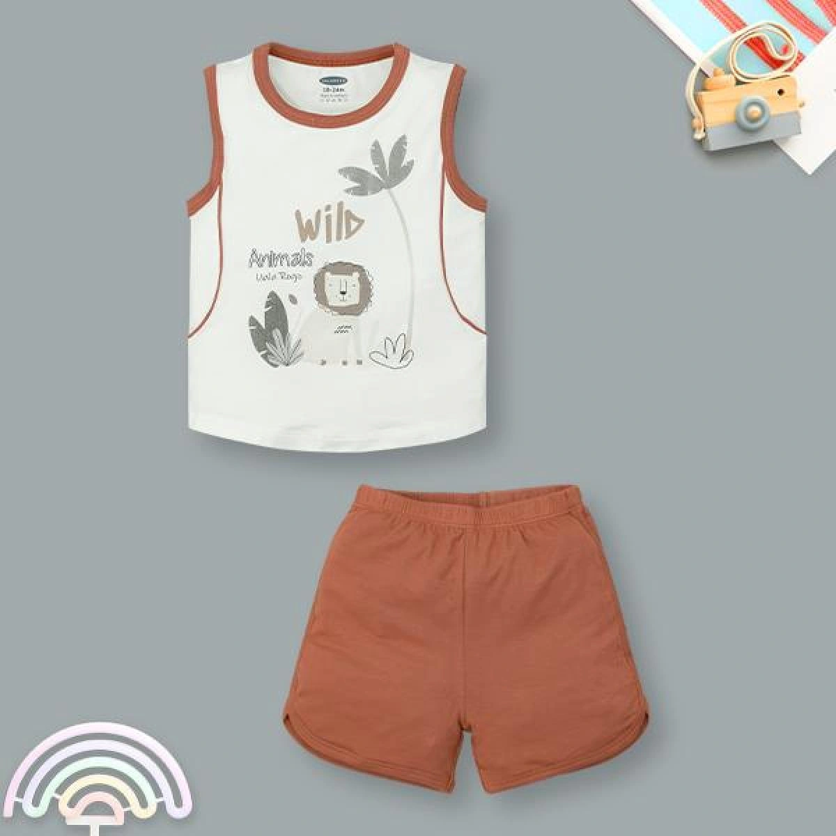 Bộ bé trai Ualarogo bamboo nâu