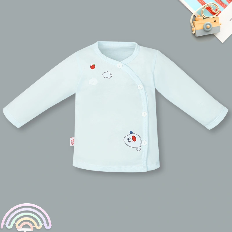 Bộ tay dài cài chéo in hình thú IQ Baby màu vàng 16