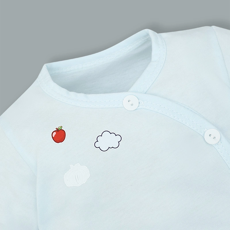 Bộ tay dài cài chéo in hình thú IQ Baby màu vàng 18