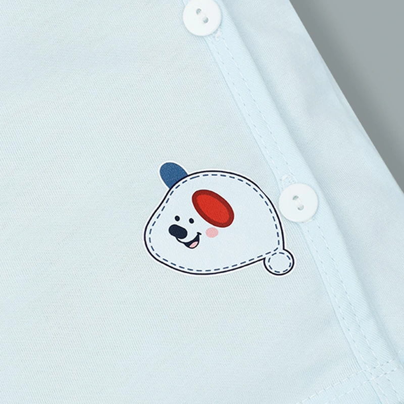 Bộ tay dài cài chéo in hình thú IQ Baby màu vàng 20