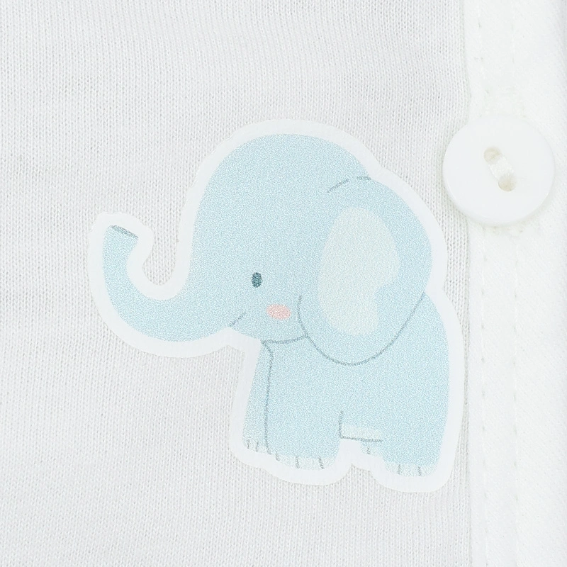 Bộ tay dài cài chéo in hình voi IQ Baby màu trắng 7