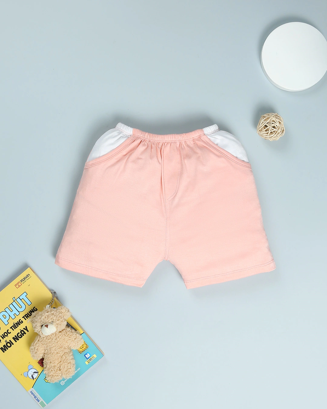 Bộ tay ngắn bé gái BabyMommy cài vai in nhím màu trắng - cam 8