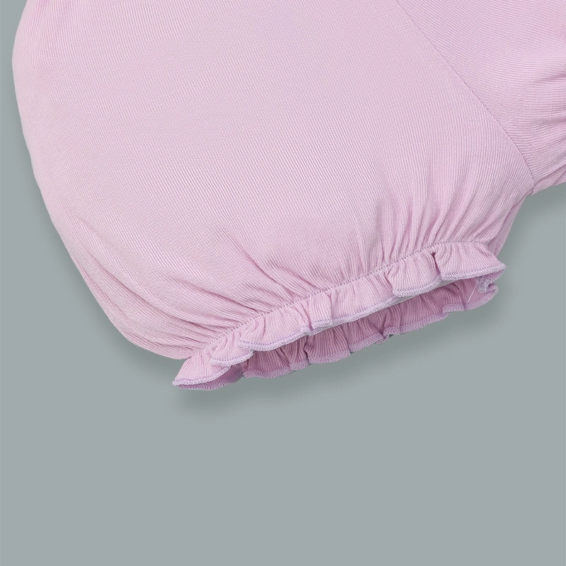 Bộ tay ngắn bé gái Lullaby NH480N màu trắng - tím 10