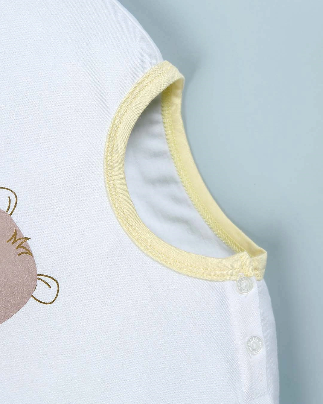 Bộ tay ngắn bé trai BabyMommy cài vai in cún màu trắng - xanh dương 16