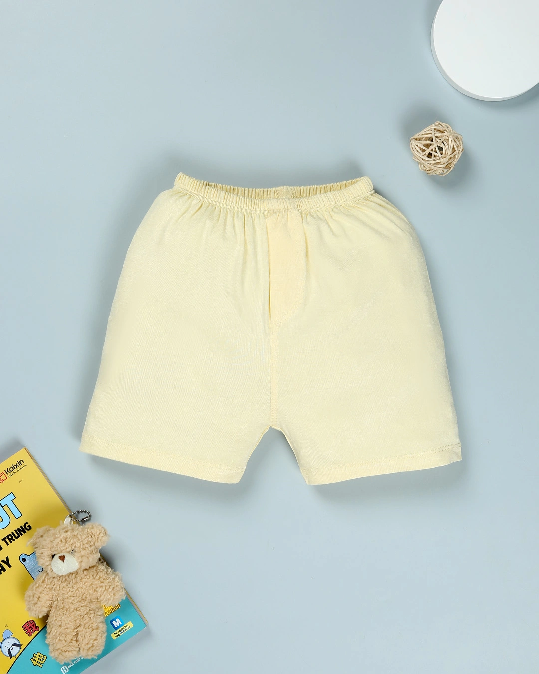 Bộ tay ngắn bé trai BabyMommy cài vai in cún màu trắng - xanh dương 20