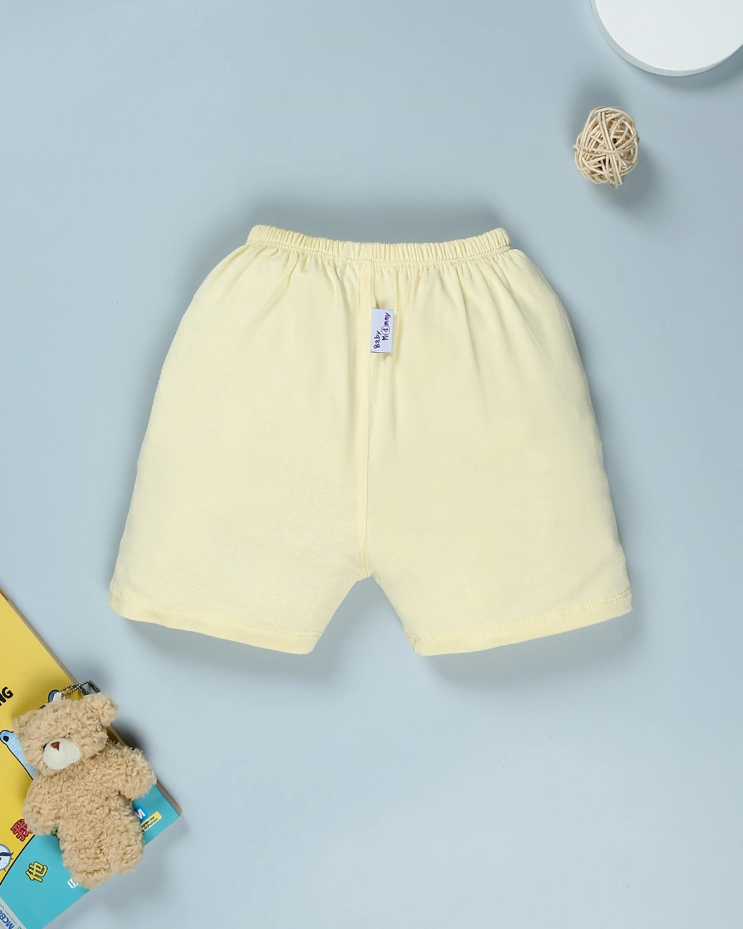 Bộ tay ngắn bé trai BabyMommy cài vai in cún màu trắng - xanh dương 21