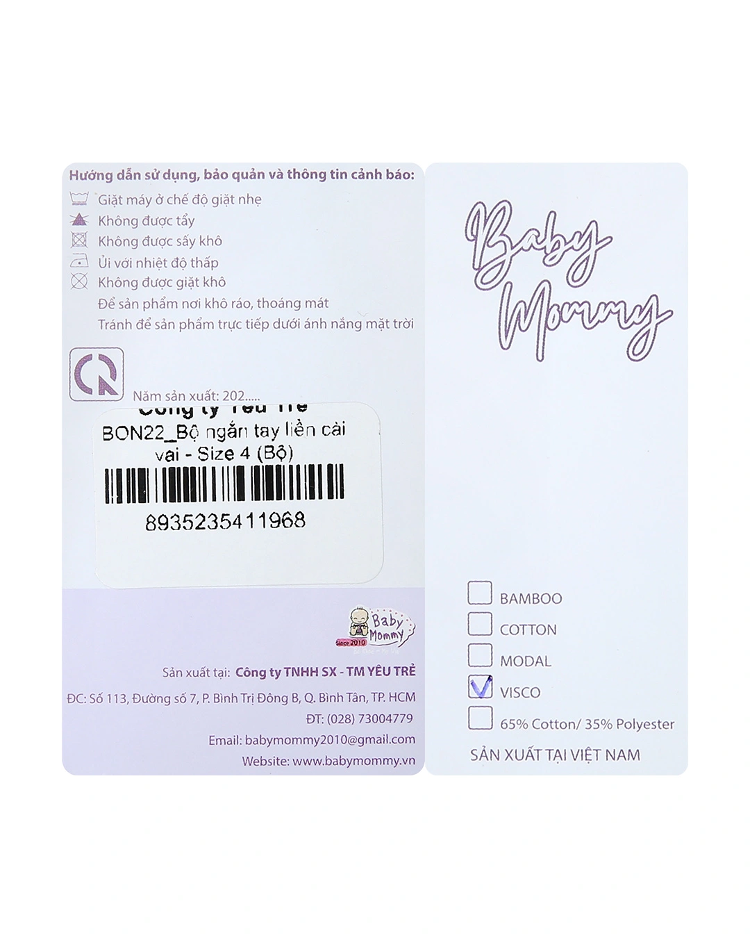 Bộ tay ngắn bé trai BabyMommy cài vai in cún màu trắng - xanh dương 13